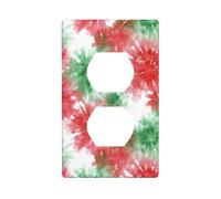 Copertura per interruttore della luce rossa e verde Tie Dye su bianco copertura decorativa 1 banda piastra da parete per cucina camera bagno dimensioni 7 x 11,4 cm