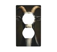 Copertura per interruttore della luce, stile vintage, con capra con occhi saggi, decorativa, 1 banda, per cucina, camera da letto, bagno, dimensioni 7 x 11,4 cm