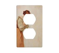 Copertura per interruttore della luce, stile vintage, umoristico, con donna scioccata, decorativa, 1 banda, per cucina, camera da letto, bagno, dimensioni 7 x 11,4 cm