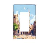 Copertura per interruttore in stile islamico, piastra da parete 1 banda singola a bilanciere, piastra frontale elettrica scenica religiosa per camera da letto bagno, piastra di comando di dimensioni