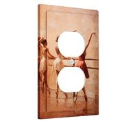 Copertura per interruttore luce ballerina ballerina, eleganti ballerine color pesca per arredamento elegante per la casa, piastre da parete in materiale termoplastico, presa singola duplex di