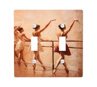 Copertura per interruttore luce ballerina ballerina, eleganti ballerine color pesca per decorazioni eleganti per la casa, piastre da parete in materiale termoplastico, dimensioni standard doppia