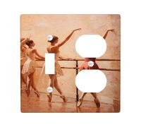 Copertura per interruttore luce ballerina ballerina, eleganti ballerine color pesca per decorazioni eleganti per la casa, piastre da parete in materiale termoplastico, dimensioni standard a levetta