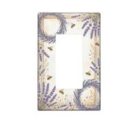 Copertura per interruttore singolo a bilanciere color lavanda, ghirlanda di api botanica rustica in plastica viola viola accenti di dimensioni standard per interruttore da parete per casa soggiorno