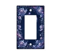 Copertura per interruttore singolo a bilanciere con lumaca, cosmico fantasioso pianeta farfalla estate blu navy plastica accenti accenti interruttori da parete piatti per soggiorno camera da letto
