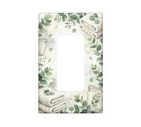 Copertura per interruttore singolo a bilanciere per bagno, motivo foglie, in plastica verde primaverile, decorazione per soggiorno, camera da letto, casa, ufficio
