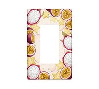 Copertura per interruttore singolo a bilanciere per cucina con frutta del drago, frutto della passione tropicale, frutta marina, pesca, in plastica, dimensioni standard, decorazione per nuovo