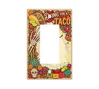 Copertura per interruttore singolo a bilanciere per cucina, scheletro, taco cactus festivo messicano, giorno dei morti, plastica rossa, accenti di dimensioni standard, piastre per interruttore da