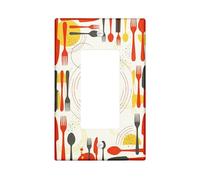 Copertura per interruttore singolo a bilanciere per forcella, piastra a cucchiaio moderna e minimalista, nessuna plastica rossa, dimensioni standard, piastra decorativa per casa, soggiorno, camera da