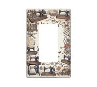 Copertura per interruttore singolo a bilanciere per macchina da cucire, stile vintage, artistico, farfalla, forbici, colori tenui, plastica, dimensioni standard, piastra decorativa per casa, soggiorno