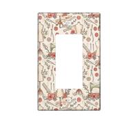 Copertura per interruttore singolo a bilanciere per macchina da cucire, stile vintage artistico, in plastica pastello, dimensioni standard, piatti decorativi da parete per camera da letto, bagno