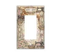 Copertura per interruttore singolo a bilanciere per macchina da cucire, stile vintage rustico, manichino rocchetti di filo nessuno beige plastica standard piastra interruttore decorativo per casa