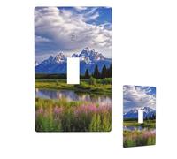 Copertura per interruttore singolo a levetta del Grand Teton National Park, placca da parete con interruttore a levetta singola, decorativa, 1 banda, dimensioni standard 11,4 x 7 cm