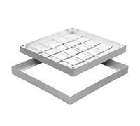 Copertura per ispezione in acciaio inox, 60 x 60 cm, coperchio decorativo per giardino, pozzo, garage e fossa settica, design resistente per un uso duraturo
