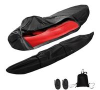 Copertura per kayak con cerniera, 420D, copertura impermeabile per kayak da 3 m a 5,5 m, copertura per kayak, protezione da pioggia, raggi UV, per riporre all'aperto (nero, 5 m)