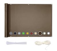 Copertura per la privacy del balcone, 140 x 140 cm, facile da installare, in poliestere, per giardino e terrazza, marrone, con occhielli e lacci, perfetta per la protezione della privacy all'aperto