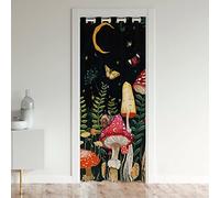 Copertura per la privacy della porta a fungo - blocco termico naturale del fungo - tenda oscurante termica - oscuramento della luna e falena - camera da letto 132 x 203 cm, 1 pannello