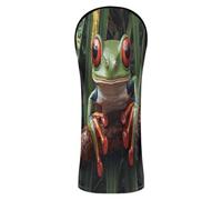 Copertura per la testa da golf Summer Green Tree Frog Premium Leather impermeabile Headcover con etichette numeriche per conducente Accessori per carrello da golf