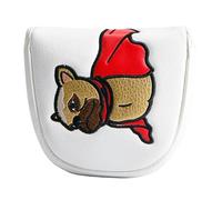 Copertura per la testa del conducente, copertura impermeabile per la testa di golf, con chiusura magnetica, protezione del bulldog francese da golf per il Putter de Ma, Bianco, Straight
