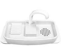 Copertura per lavabo in plastica bianca, 38,7 cm - 50,8 cm, montaggio superficiale, con rubinetto integrato e lavandino per lavaggio a mano e lavaggio, per conservare lo spazio dell'appartamento e