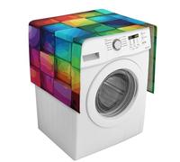 Copertura per lavatrice a quadretti color arcobaleno con tasche portaoggetti, copertura antipolvere per lavatrice e asciugatrice, 137,9 x 52,1 cm, per frigorifero, cucina, decorazione per la casa