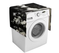 Copertura per lavatrice a scacchi in bianco e nero con tasche portaoggetti, protezione superiore antipolvere per lavatrice e asciugatrice, copertura antipolvere per frigorifero resistente per