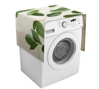 Copertura per lavatrice bianco naturale con ramoscello verde con tasche portaoggetti per lavatrice e asciugatrice, copertura antipolvere 137,9 x 52,1 cm, cuscinetti protettivi per frigorifero e cucina