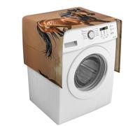 Copertura per lavatrice con cavalli che corrono nel deserto tempesta con tasche portaoggetti Lavatrice Asciugatrice Top Copertura antipolvere 137,9 x 52,1 cm Frigorifero Cucina Cuscinetti protettivi