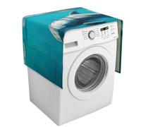 Copertura per lavatrice con delfino che nuota nel mare blu, con tasche portaoggetti, copertura antipolvere per lavatrice e asciugatrice, 137,9 x 52,1 cm, per frigorifero e cucina, decorazione per la