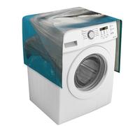Copertura per lavatrice con delfino con sorriso con tasche portaoggetti per lavatrice e asciugatrice, copertura antipolvere 137,9 x 52,1 cm, per frigorifero e cucina, decorazione per la casa