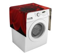 Copertura per lavatrice con fiori rossi con tasche portaoggetti per lavatrice e asciugatrice, copertura antipolvere 137,9 x 52,1 cm, per frigorifero, cucina, decorazione per la casa