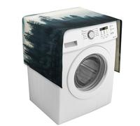 Copertura per lavatrice con paesaggio con montagne nebbiose con tasche portaoggetti, copertura antipolvere per lavatrice e asciugatrice, 137,9 x 52,1 cm, per frigorifero e cucina, decorazione per la
