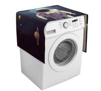 Copertura per lavatrice con pianeti del sistema solare astronauta con tasche portaoggetti, copertura antipolvere per lavatrice e asciugatrice, 137,9 x 52,1 cm, per frigorifero, cucina, decorazione per