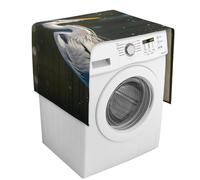 Copertura per lavatrice con stampa di airone grigio in acqua con tasche portaoggetti per lavatrice e asciugatrice, copertura antipolvere 137,9 x 52,1 cm, per frigorifero, cucina, decorazione per la