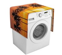 Copertura per lavatrice con tramonto tropicale e spiaggia, con tasche portaoggetti, copertura antipolvere per lavatrice e asciugatrice, 137,9 x 52,1 cm, per frigorifero, cucina, decorazione per la