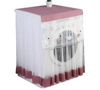 Copertura Per Lavatrice Copri lavatrice completamente automatico con ciondolo a nappa e ricamo in pizzo, copri a tamburo protezione solare(Style-D2)