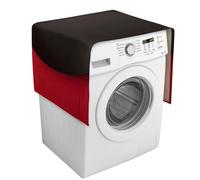 Copertura per lavatrice rossa nera con tasche portaoggetti per lavatrice e asciugatrice, copertura antipolvere 137,9 x 52,1 cm, per frigorifero e cucina, decorazione per la casa