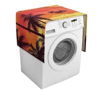 Copertura per lavatrice Tropical Island Sunset con tasche portaoggetti, protezione antipolvere per lavatrice e asciugatrice, copertura antipolvere per frigorifero e elettrodomestici da cucina