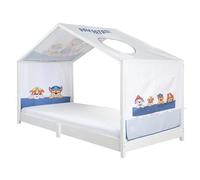 Copertura per letti Montessori 90 x 200 cm con design Paw Patrol - Accessorio adatto per trasformare in letto a baldacchino - Incluso: 3 tasche per riporre e finestra sul tetto