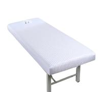 Copertura per Lettini da Massaggio 10 pezzi Lenzuolo con angoli for lettino da massaggio a strisce di raso elastico Copriletto SPA for lettino da massaggio con elastico in gomma con foro(WHITE,190x70)