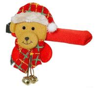 Copertura per maniglia della porta con Babbo Natale in stile cartone animato con campana per pomelli della stanza, manica decorativa in tessuto per migliorare l'atmosfera festiva (D)