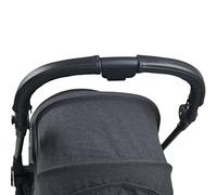 Copertura per maniglia in pelle ecologica in poliuretano, compatibile con passeggino Cybex Melio Carbon, custodia paraurti per passeggino, accessorio per passeggino (per maniglia mamma, nero)