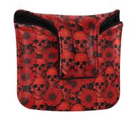 Copertura per mazza da golf con chiusura magnetica per putter da golf per uomini e donne in pelle PU Kull Red Poppy Flora