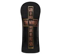 Copertura per mazza da golf, con scritta "God So Love The World" e croce con targhette numerate, per regali da golf