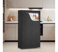 Copertura per mensola in tessuto Oxford 210D per unità metalliche, resistente alla polvere e all'acqua, con tasche laterali doppie, accesso con cerniera e attacco adesivo sicuro (75 x 41,9 x 195 cm)
