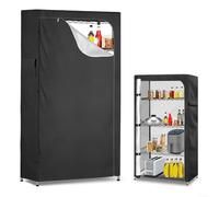 Copertura per mensole in tessuto Oxford, per scaffalature in filo metallico, con pannello frontale con cerniera e tasche laterali per organizer e chiusure di sicurezza (152,4 x 61 x 182,9 cm)