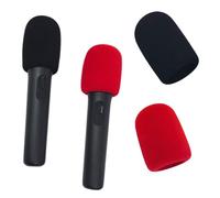 Copertura per microfono senza fili, spessa, colorata, per JBL PartyBox Encore2 e JBL PartyBox Encore, microfono senza fili, antivento, anti-saliva e lavabile, in spugna (nero + rosso)