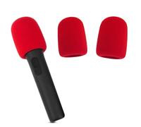 Copertura per microfono senza fili, spessa, colorata, per JBL PartyBox Encore2 e JBL PartyBox Encore, microfono senza fili, antivento, anti-saliva e lavabile, in spugna (rosso + rosso)