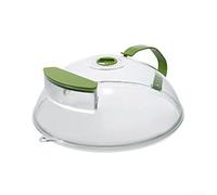 Copertura per microonde progettata per tollerare le alte temperature, anti schizzi di olio per ridurre la pulizia, foro di sfiato girevole per il rilascio del vapore e manico sicuro al tatto (bianco)