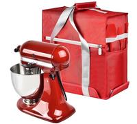 Copertura per mixer con supporto compatibile con mixer KitchenAid da 4,5-5 litri, custodia da viaggio portatile con tasche multiple e manico, per accessori da cucina (solo scatola), rosso